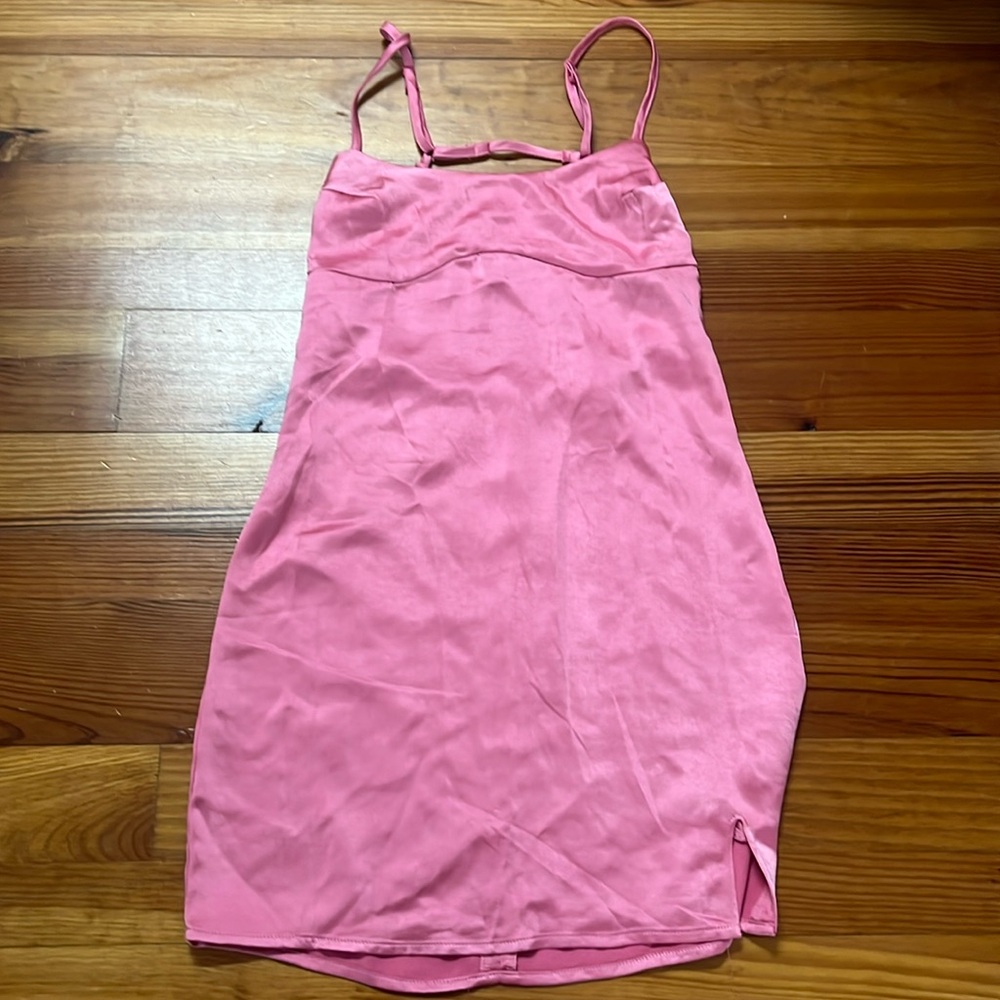 Pacsun LA hearts pink satin mini dress